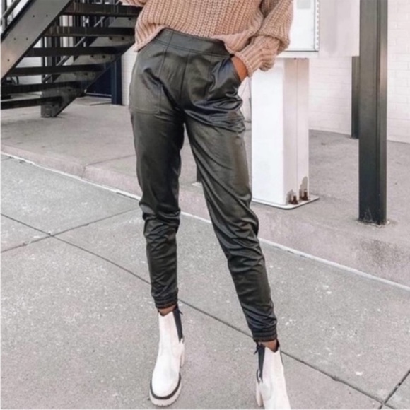 SPANX Pants & Jumpsuits Nwt Spanx Faux Leather Joggers Leather Like